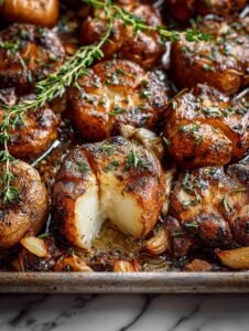 Crispy Garlic Thyme Roasted