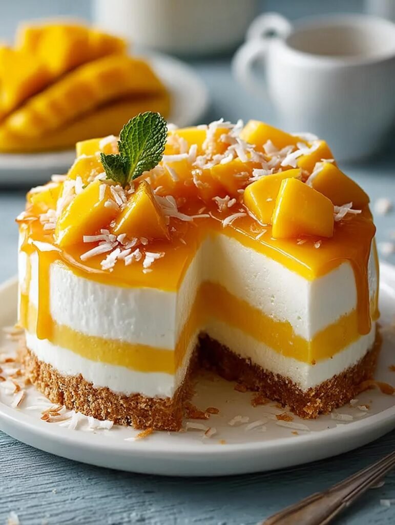 Mango Coconut Cheesecake