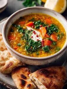 Red Lentil Soup with Spinach and Lemon: A Healthy Delight 7 Red Lentil Soup With