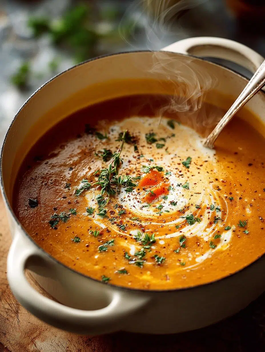 Root Vegetable Soup with Curry Cream: A Hearty Delight - Root Vegetable Soup with - additional detail