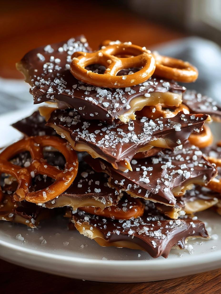 Delicious Salted Caramel Pretzel Bark Recipe to Love - Salted Caramel Pretzel Bark - main visual representation