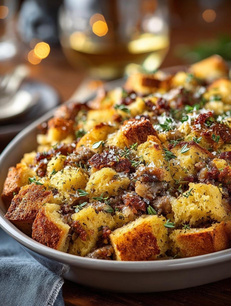 Delicious Sausage Chestnut Stuffing for the Holidays - Sausage Chestnut Stuffing - main visual representation