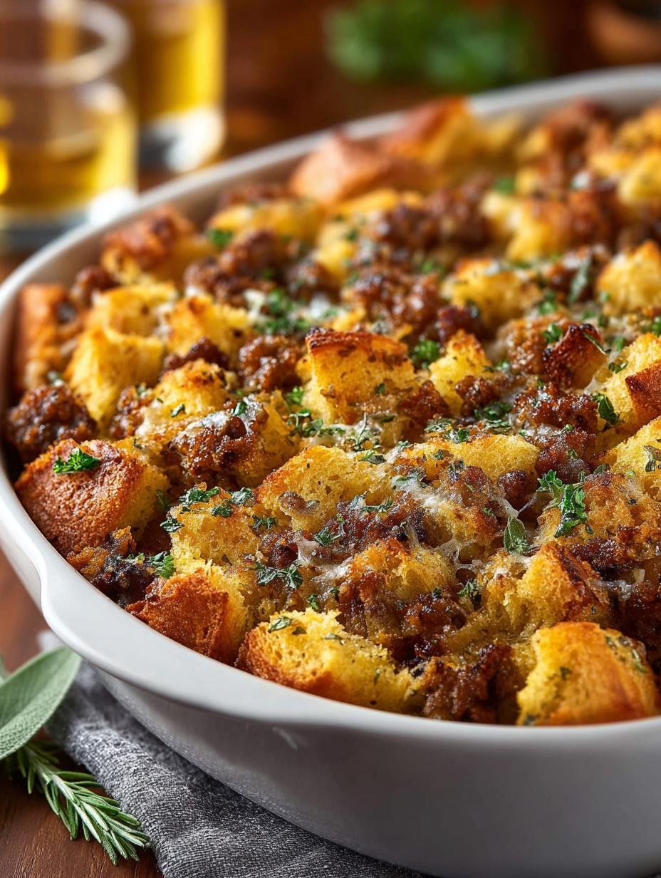 Delicious Sausage Chestnut Stuffing for the Holidays - Sausage Chestnut Stuffing - additional detail