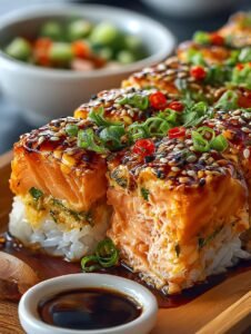 Spicy Salmon Sushi Bake