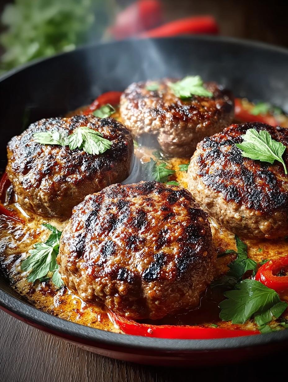 Tuscan Hamburger Steaks in Creamy Spinach Delight - Tuscan Hamburger Steaks - additional detail