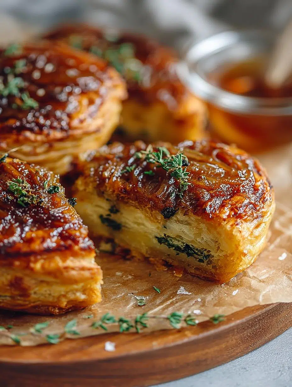 Vegan Caramelized Onion Spinach Puff Pastry Delight - Vegan Caramelized Onion Spinach - additional detail