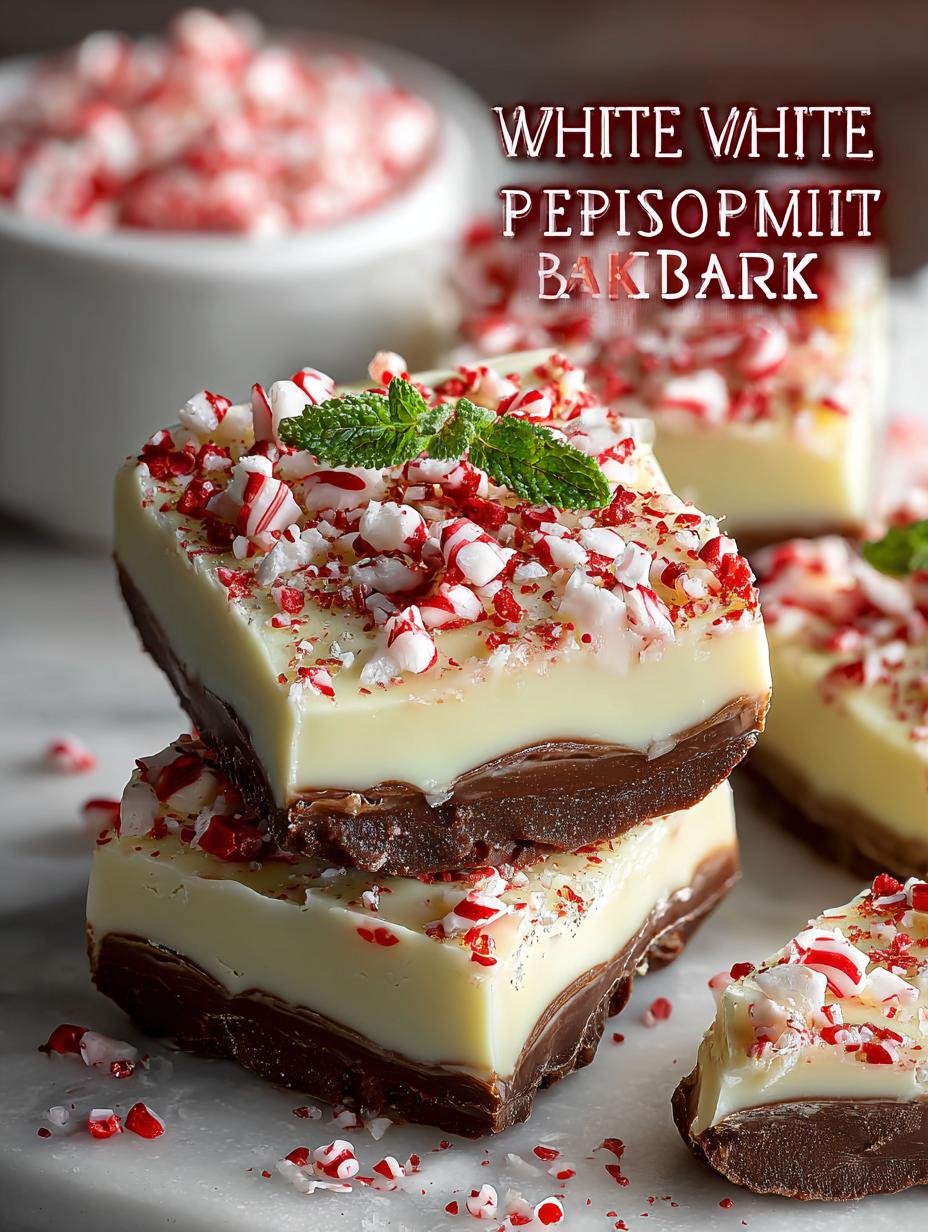 White Chocolate Peppermint Bark: 7 Festive Treats to Delight 2 White Chocolate Peppermint Bark: 7 Festive Treats to Delight - White Chocolate Peppermint Bark - main visual representation