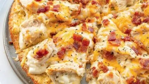 Keto Chicken Bacon Ranch Pizza Delight!