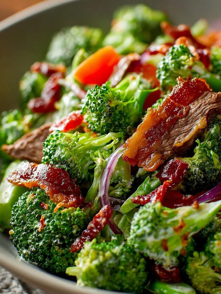 Hearty Broccoli Beef Bacon Salad: A Must-Try Delight 2 Hearty Broccoli Beef Bacon Salad: A Must-Try Delight - Broccoli Beef Bacon Salad - main visual representation