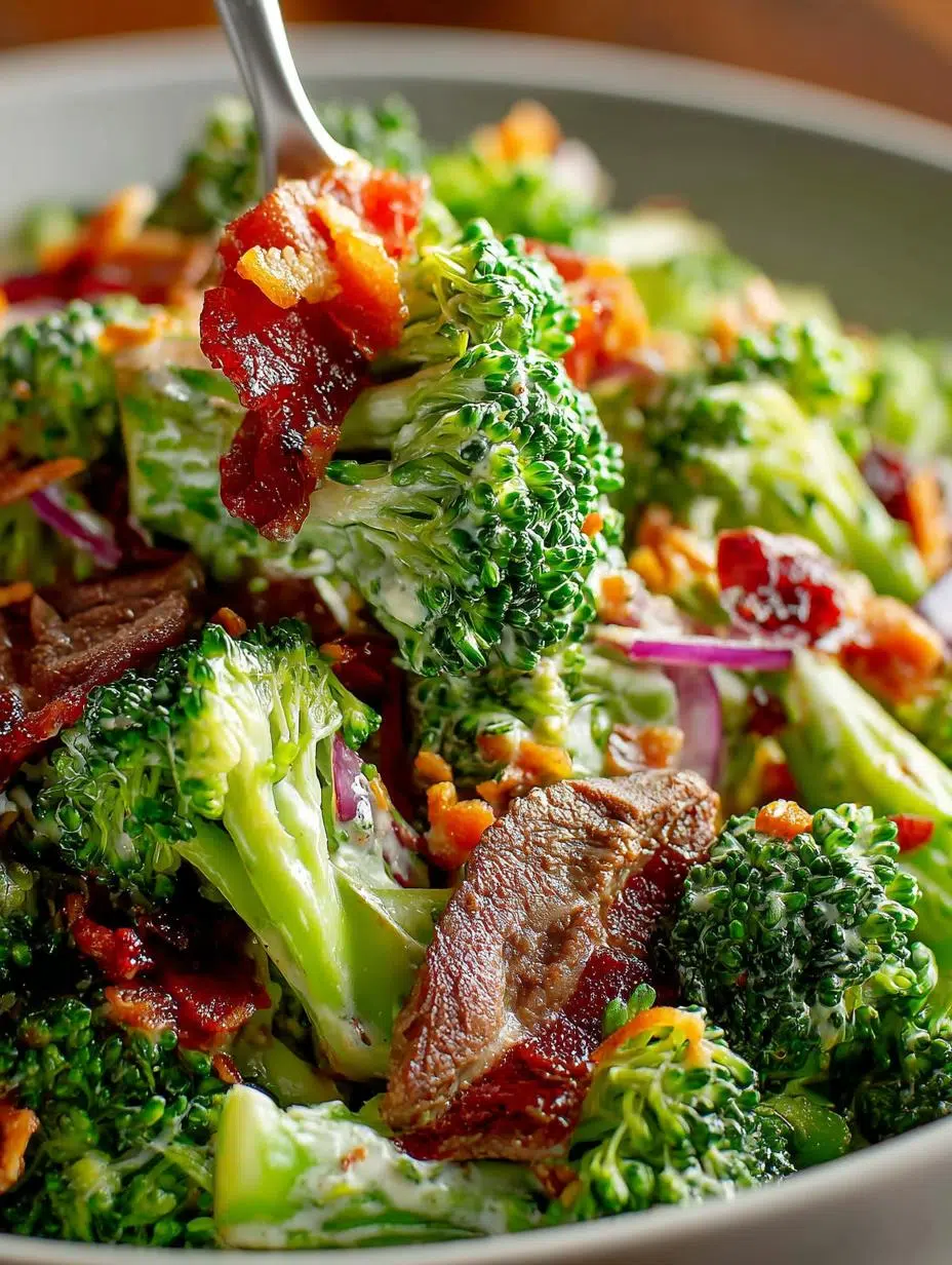 Hearty Broccoli Beef Bacon Salad: A Must-Try Delight 3 Hearty Broccoli Beef Bacon Salad: A Must-Try Delight - Broccoli Beef Bacon Salad - additional detail