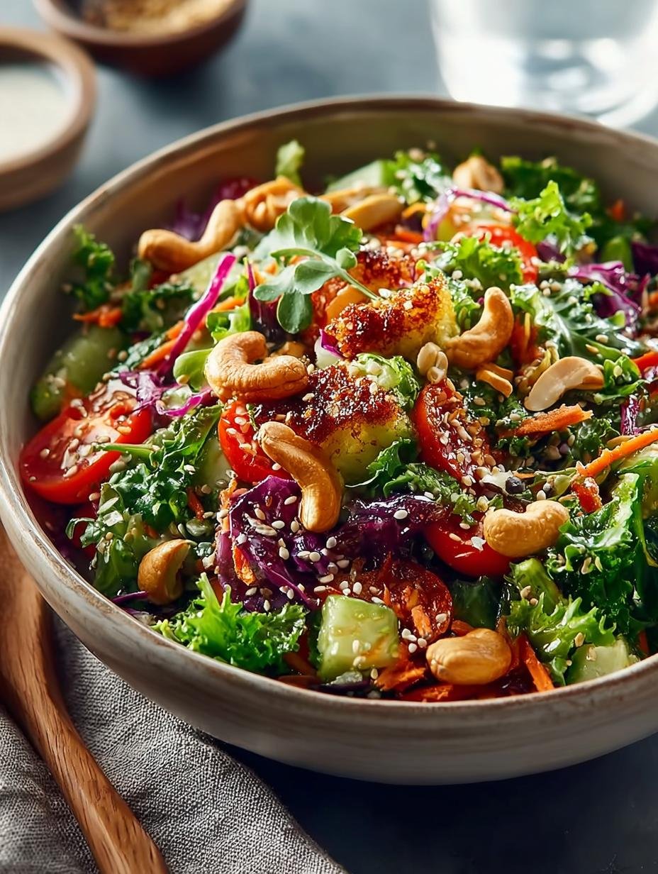 Cashew Crunch Salad with 10 Flavorful Ingredients - Cashew Crunch Salad with - additional detail