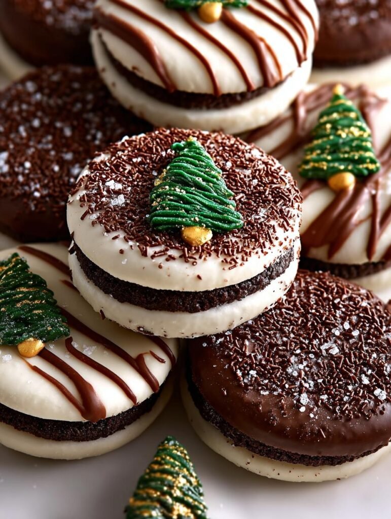 Chocolate Dipped Oreos Winter