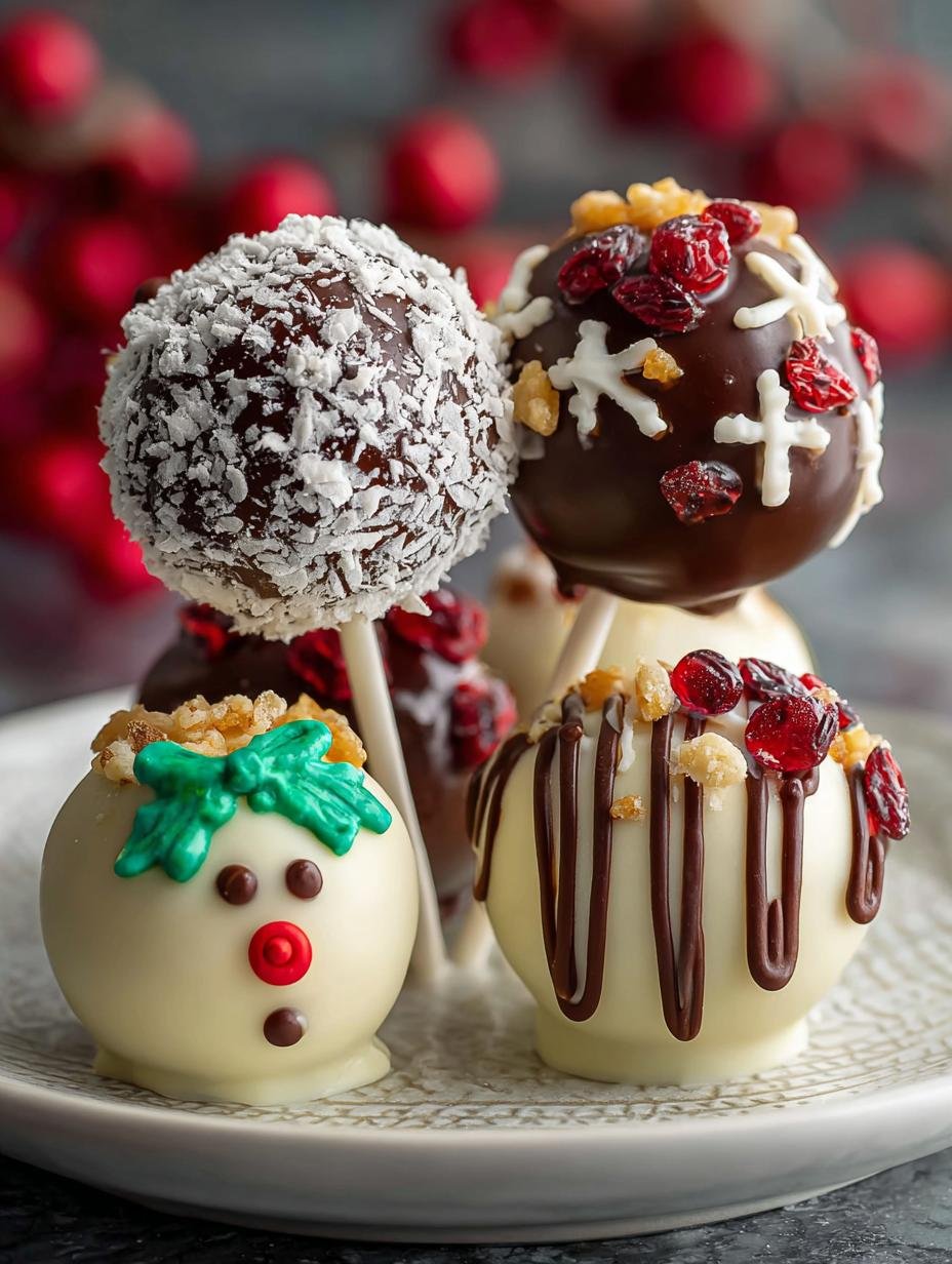 Delicious Christmas Cake Pops for Festive Celebrations - Christmas Cake Pops - additional detail