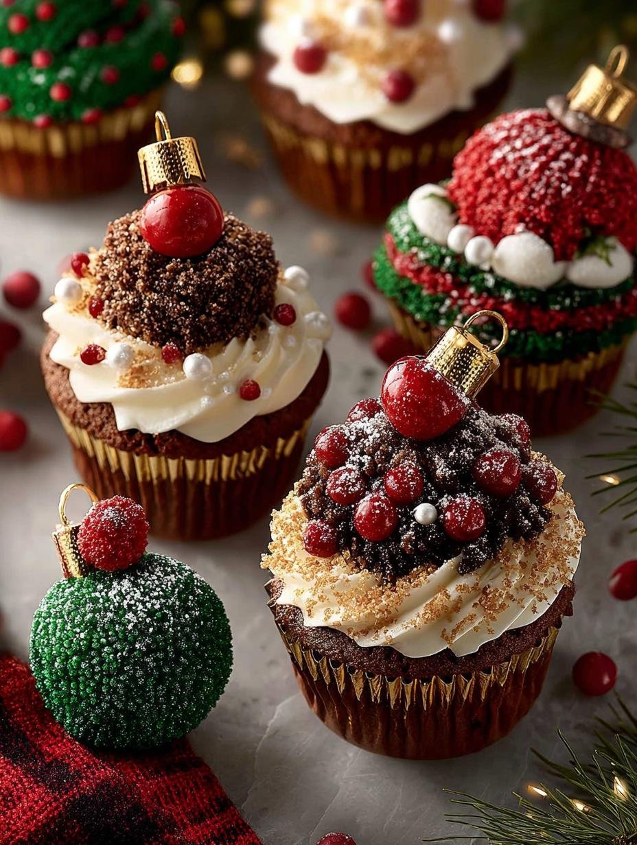 Christmas Ornament Cupcakes: 12 Festive Delights - Christmas Ornament Cupcakes - main visual representation