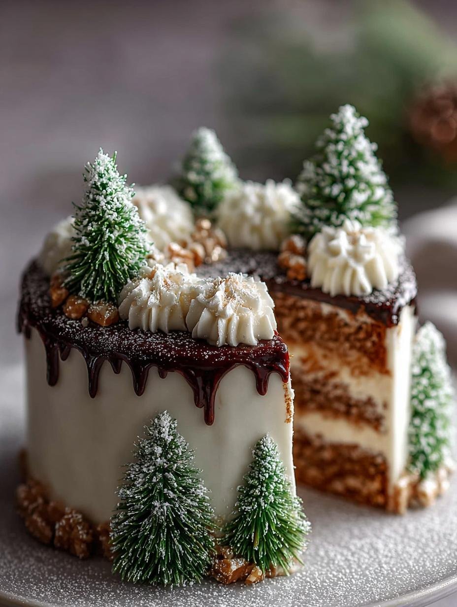Delightful Christmas Tree Cake with Vanilla Buttercream - Christmas Tree Cake with - additional detail