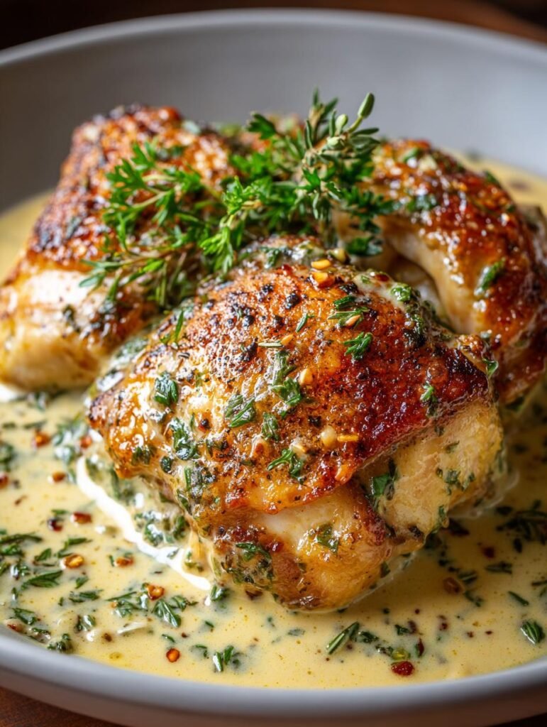 Creamy Garlic Chicken Thighs