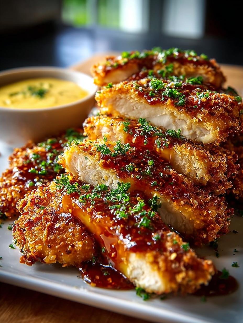 Crispy Pretzel Chicken Tangy with Mustard Cheddar Sauce 3 Crispy Pretzel Chicken Tangy with Mustard Cheddar Sauce - Crispy Pretzel Chicken Tangy - additional detail