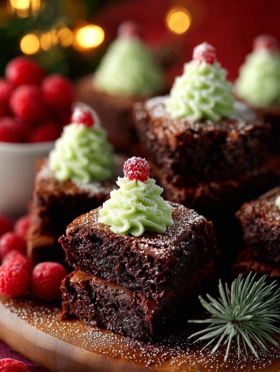 Festive Christmas Tree Brownie Bites for Joyful Celebrations - Festive Christmas Tree Brownie - main visual representation