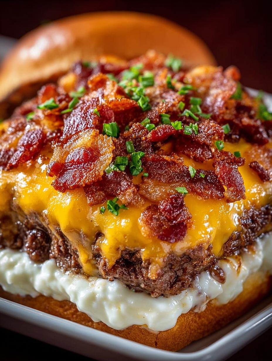 Garlic Parmesan Bacon Cheeseburger: 8 Comforting Layers - Garlic Parmesan Bacon Cheeseburger - additional detail