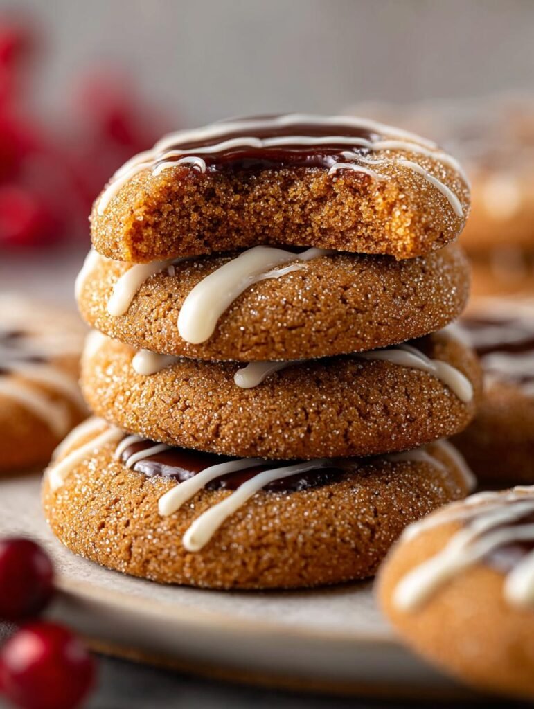 Gingerbread Thumbprint Cookies with