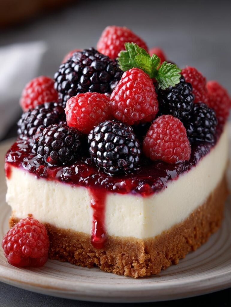 Heavenly Blackberry Raspberry Cheesecake