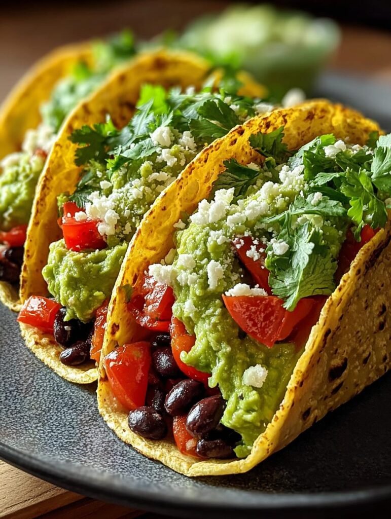 Loaded Vegetarian Guacamole Tacos