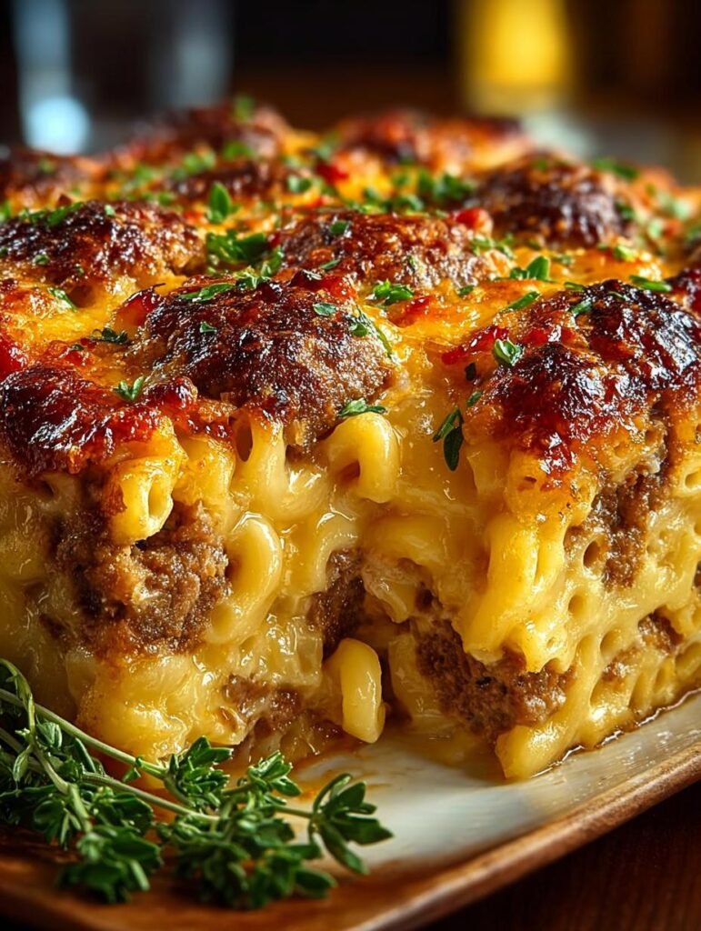 Mac Cheese Meatloaf Casserole
