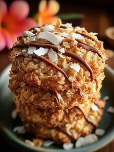 Oatmeal Cookies with Toasted Coconut and Chocolate Drizzle 3 Oatmeal Cookies With Toasted