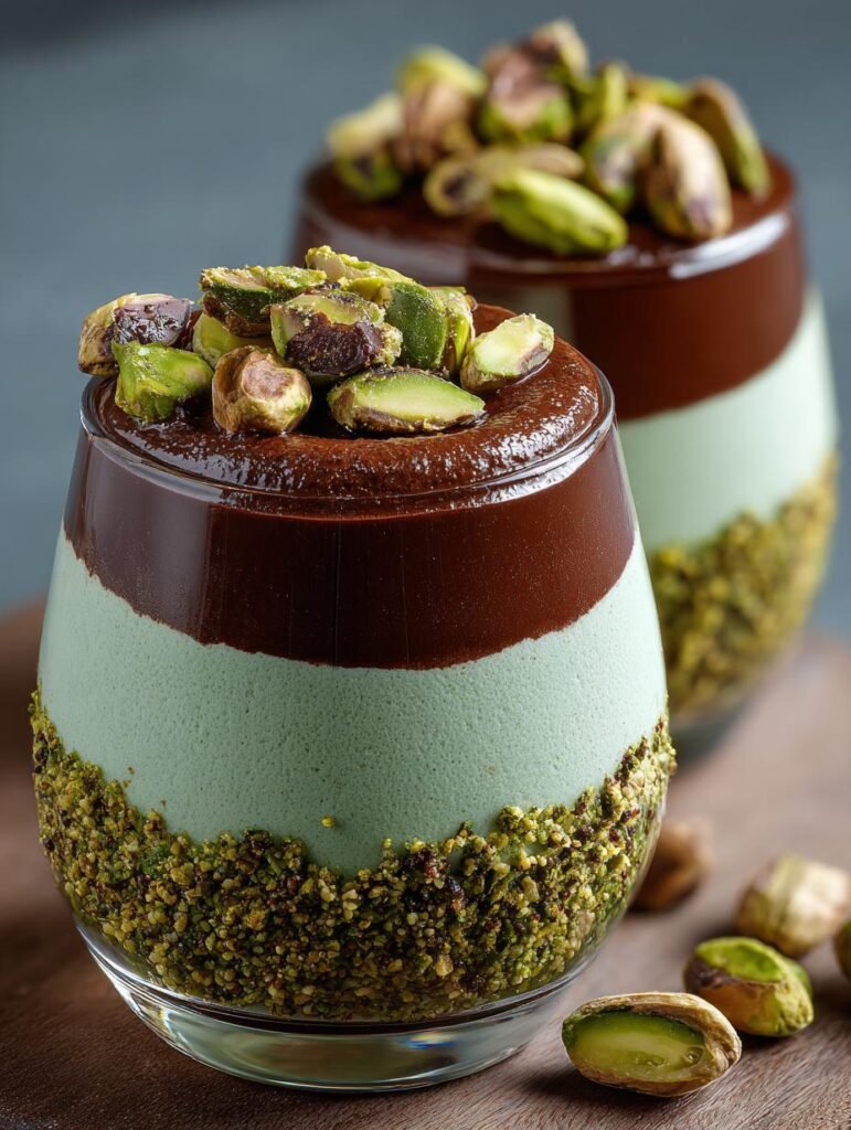 Pistachio Mousse with Chocolate