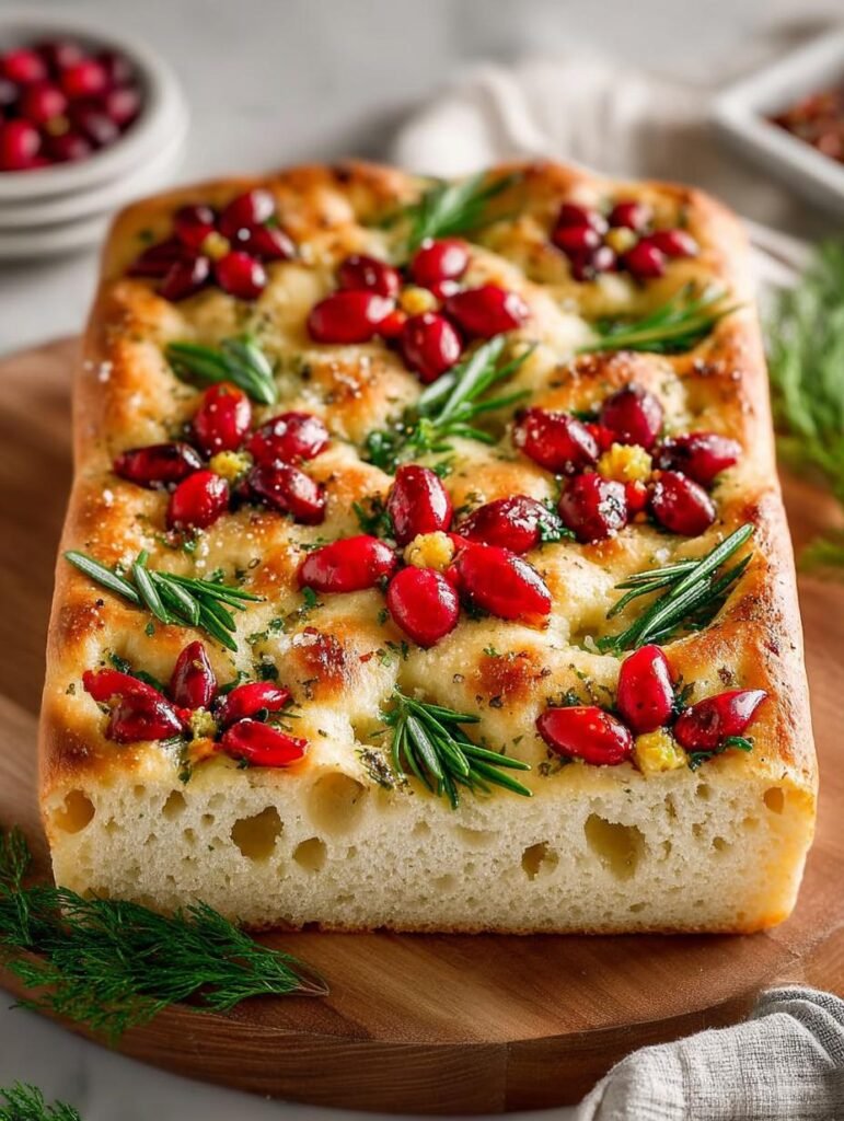 Poinsettia Focaccia Bread with