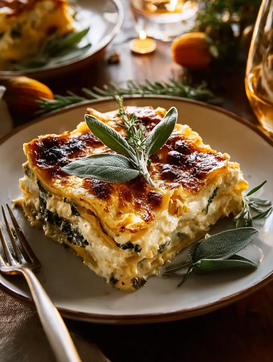 Cozy Pumpkin Sage White Lasagna for Fall Gatherings - Pumpkin Sage White Lasagna - main visual representation