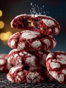 Red Velvet Crinkle Cookies