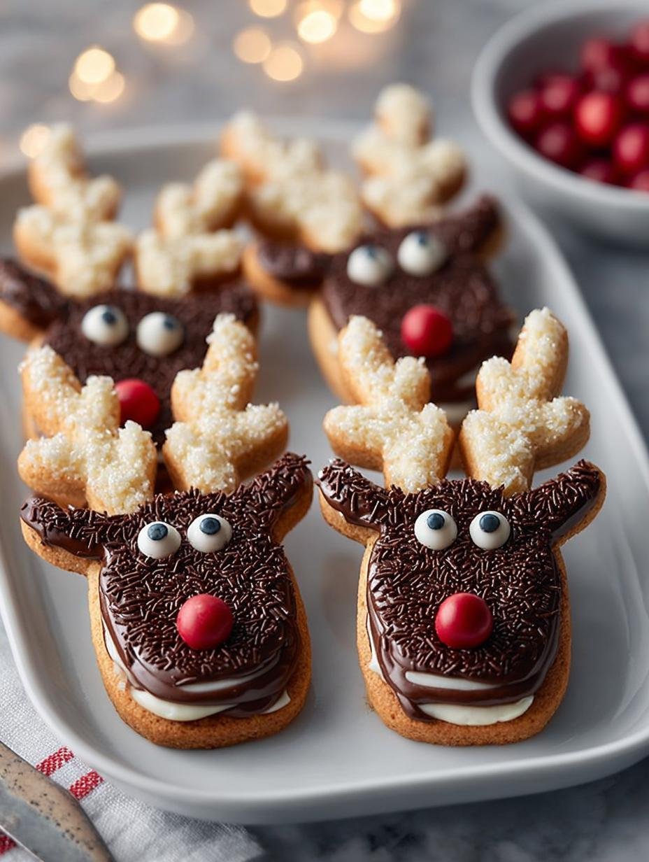 Delicious Reindeer Cookies with Chocolate for Holidays - Reindeer Cookies with Chocolate - main visual representation