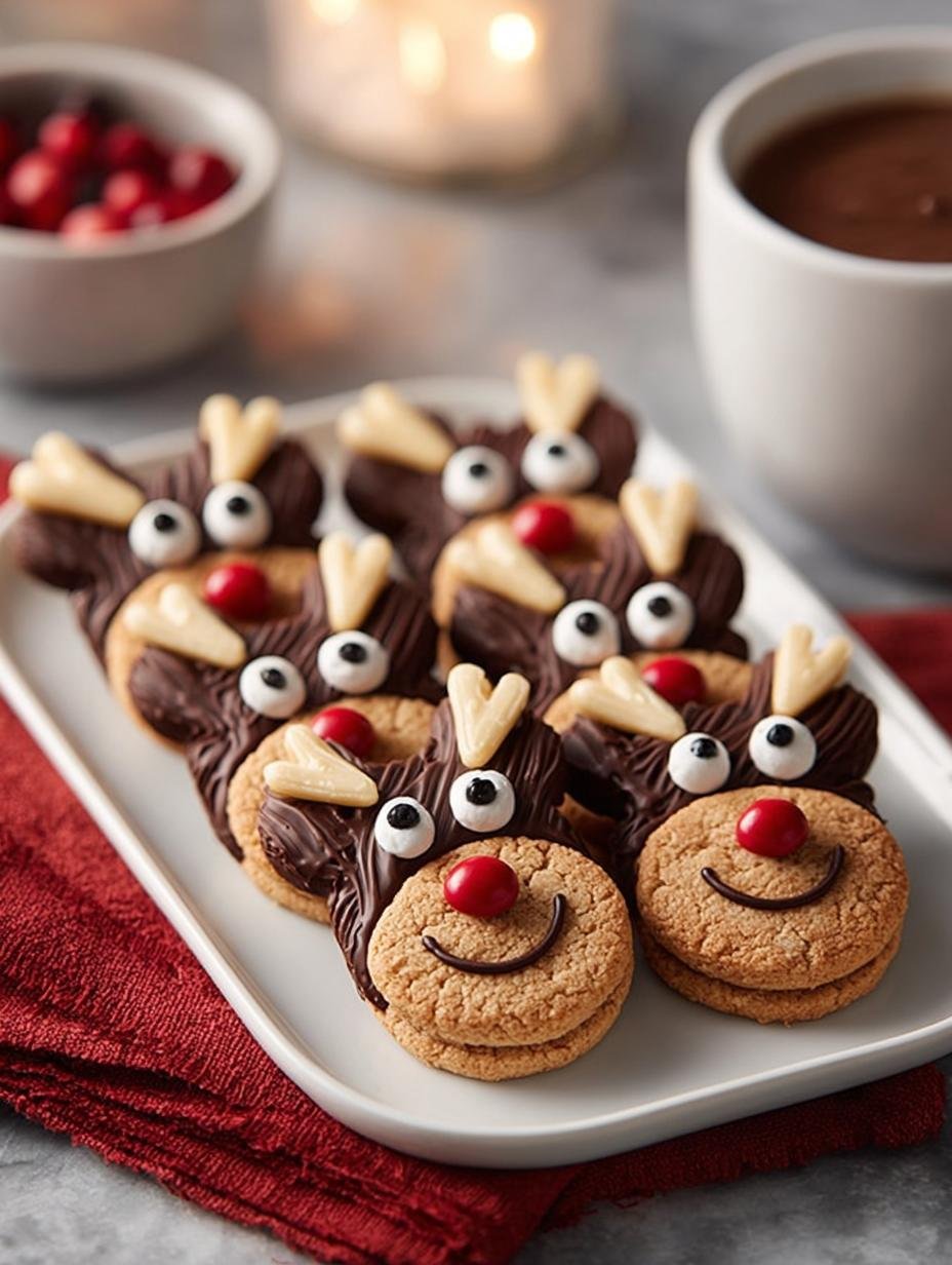 Delicious Reindeer Cookies with Chocolate for Holidays - Reindeer Cookies with Chocolate - additional detail