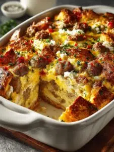 Sausage Bagel Breakfast Casserole
