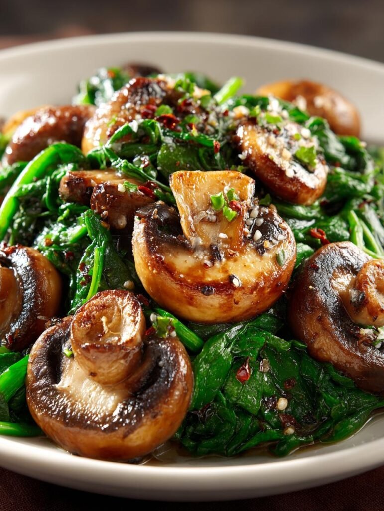 Sauteed Mushrooms with Spinach