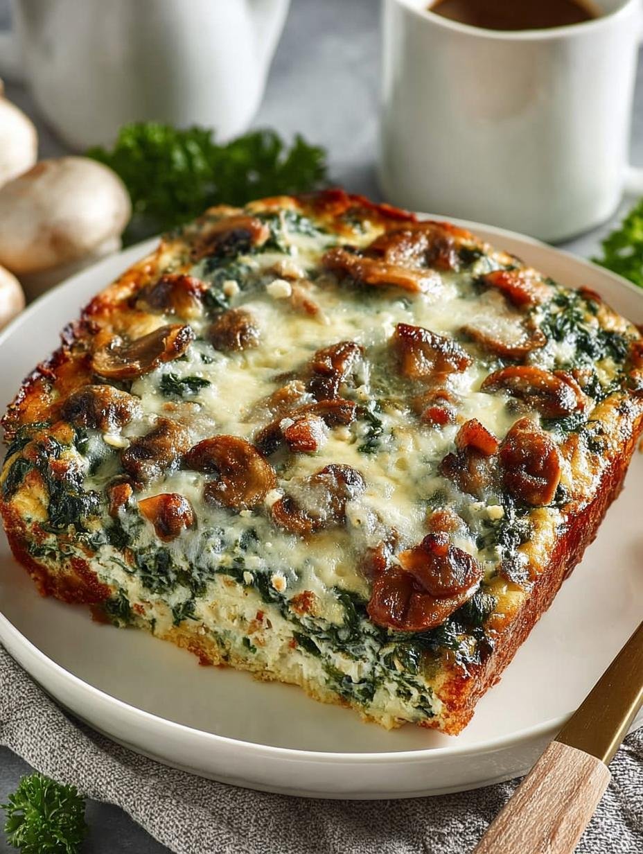 Spinach Mushroom Breakfast Casserole: 8 Savory Servings - Spinach Mushroom Breakfast Casserole - main visual representation