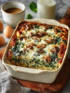 Spinach Mushroom Breakfast Casserole