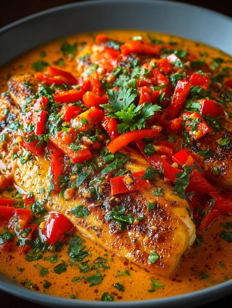 Tilapia Roasted Pepper Sauce