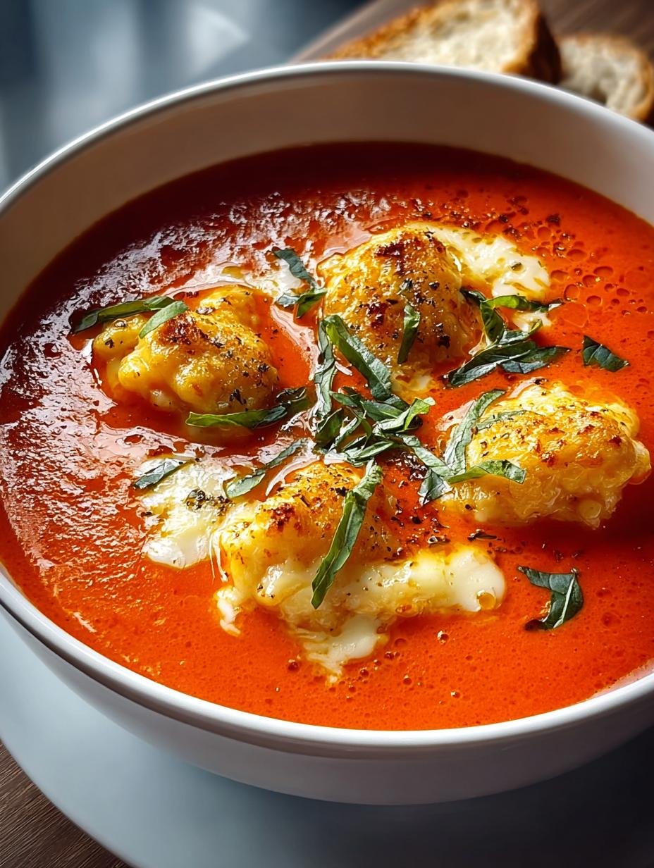 Tomato Soup with Cheesy Dumplings: Comfort in a Bowl - Tomato Soup with Cheesy - main visual representation