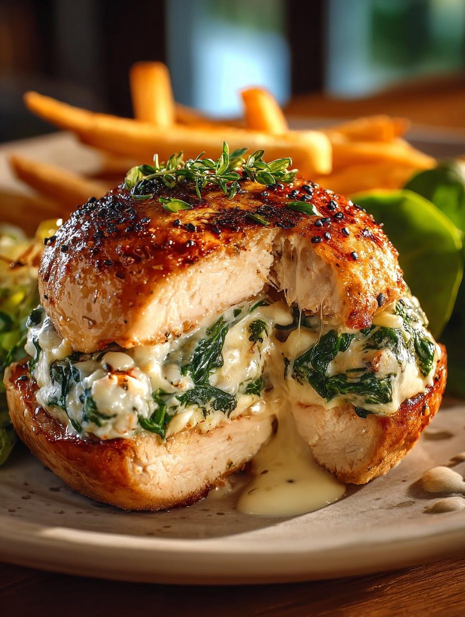 Delicious White Cheddar Spinach Chicken Burgers Recipe - White Cheddar Spinach Chicken - additional detail
