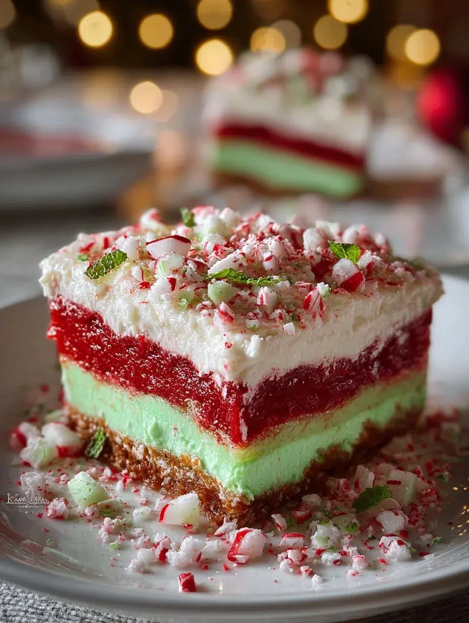 Decadent Christmas lasagna dessert with layers of rich flavors