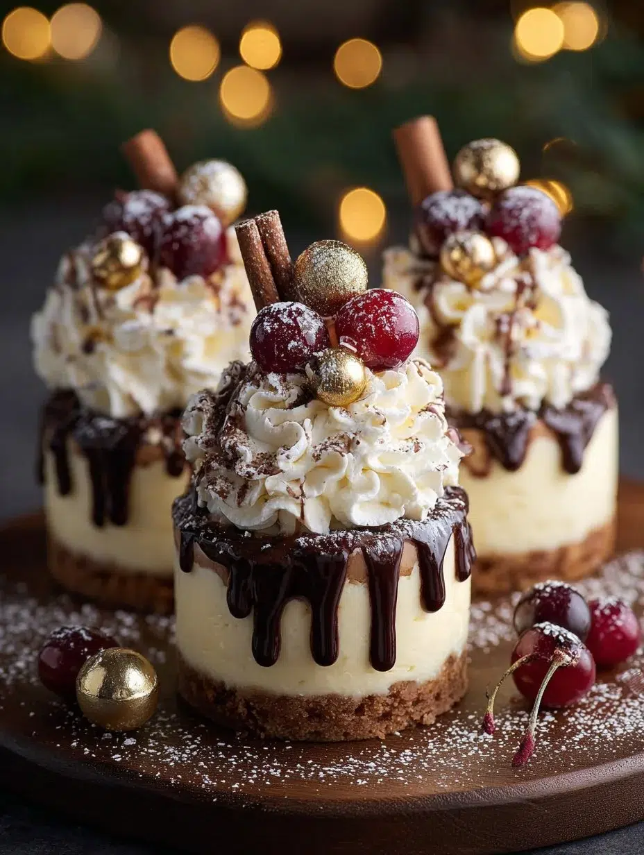 Mini Christmas Tree Cheesecake Bites recipe you must try! 1 Christmas Tree Cheesecake Bites decorated for festive celebrations
