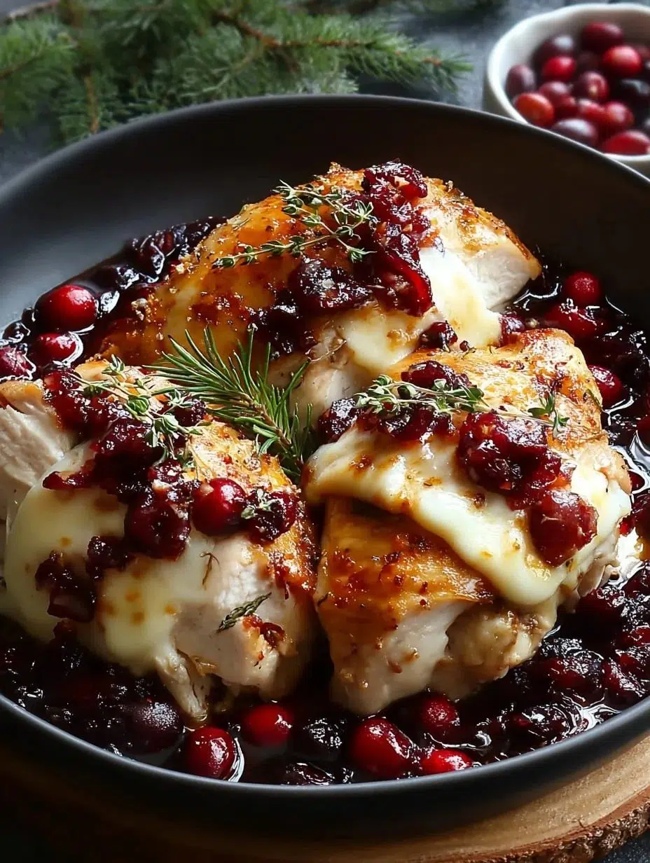 Cranberry Brie Stuffed Chicken Christmas Dinner
