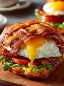 Bacon Weave Breakfast Sandwich