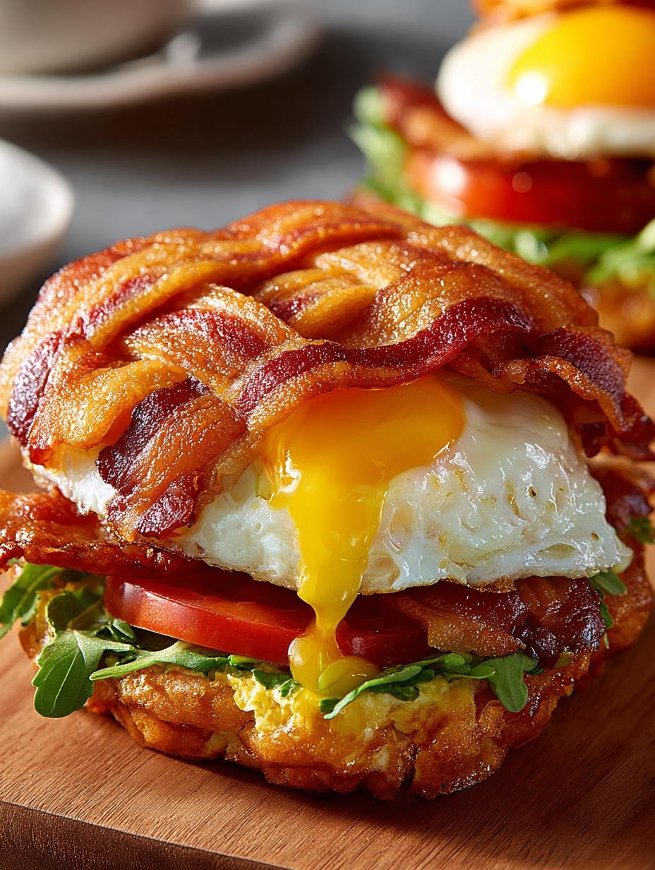 Bacon Weave Breakfast Sandwich