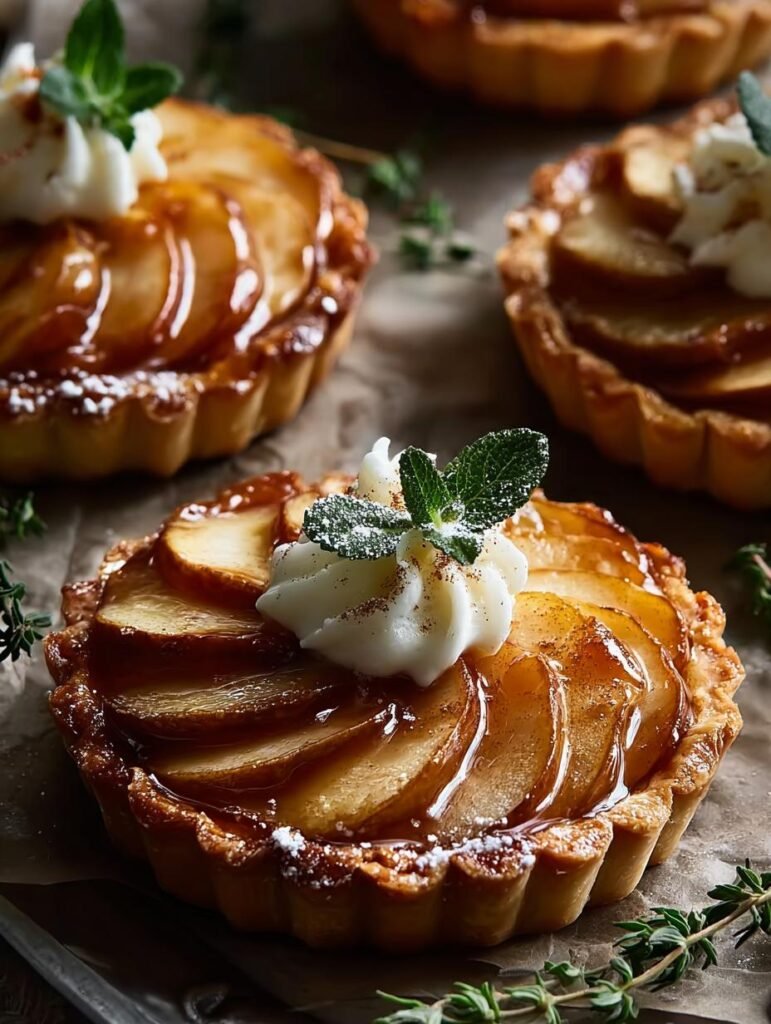 Brie Bourbon Apple Tarts