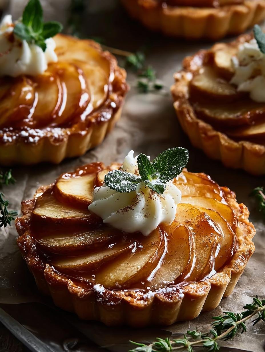 Brie Bourbon Apple Tarts