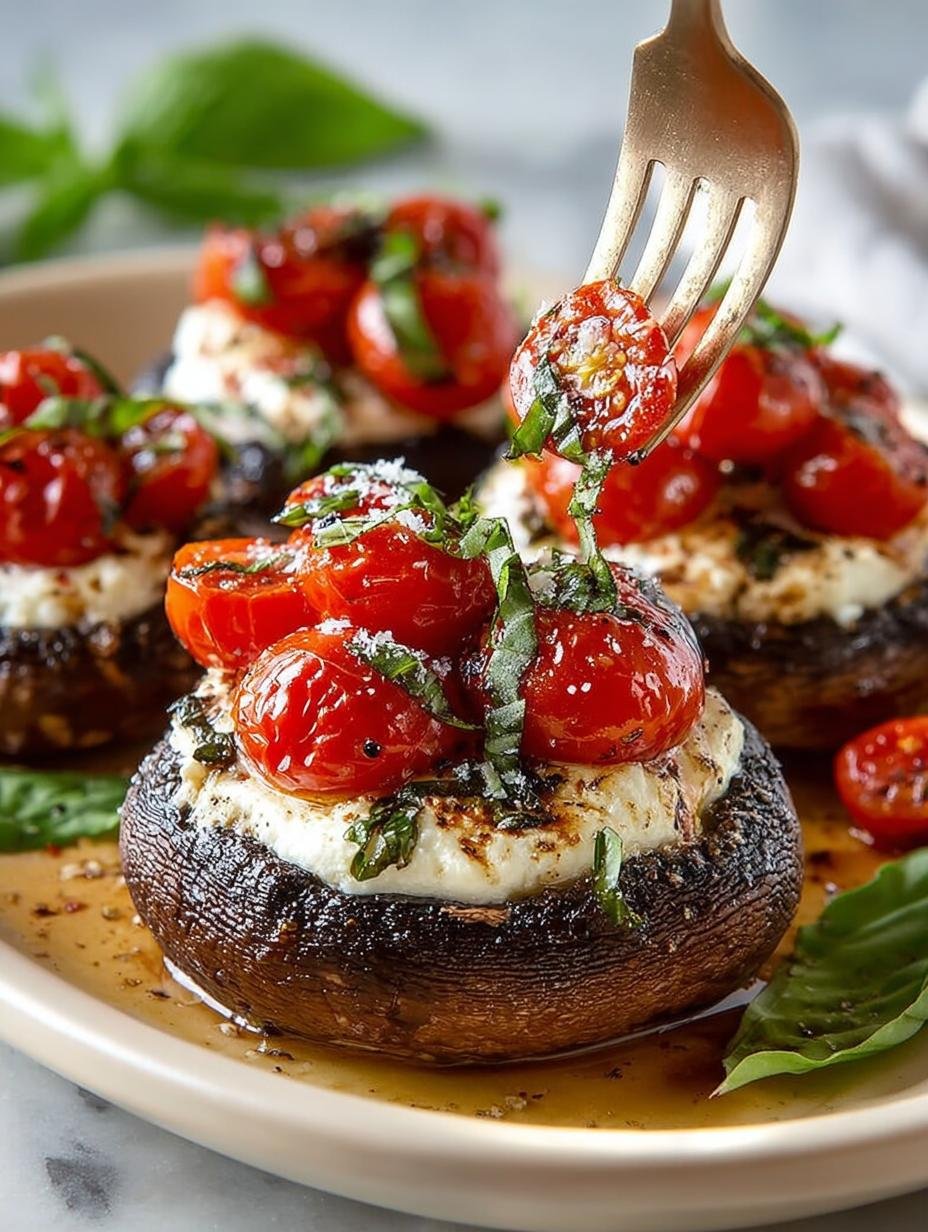 Caprese Stuffed Portobello Mushrooms: 4 Savory Delights - Caprese Stuffed Portobello Mushrooms - additional detail