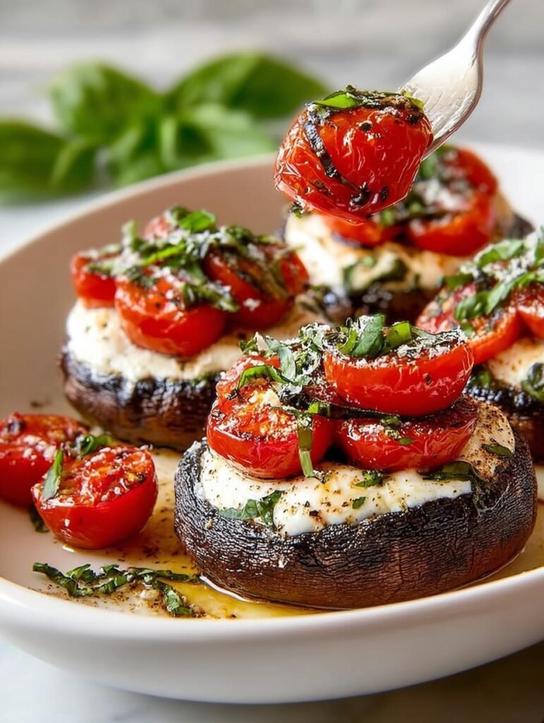Caprese Stuffed Portobello Mushrooms